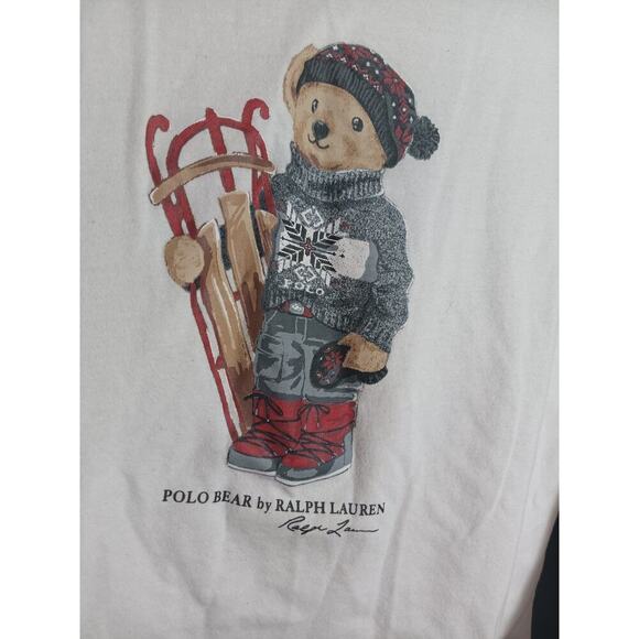 Polo Ralph Lauren Other - Polo Bear With Sled Cream Polo Ralph Lauren Kids XS Long Sleeve Curved Hem